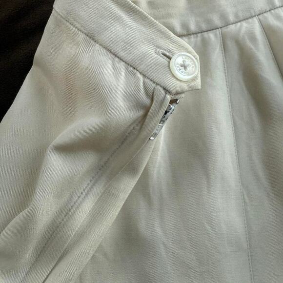 TALBOTS Vtg 90s/Y2K Light Khaki Pleated Mini Skirt Light Academia Preppy Sz 2 - Picture 2 of 6